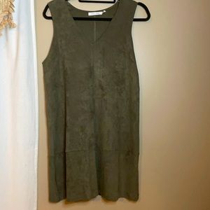 Bishop +  Young army green suede dress